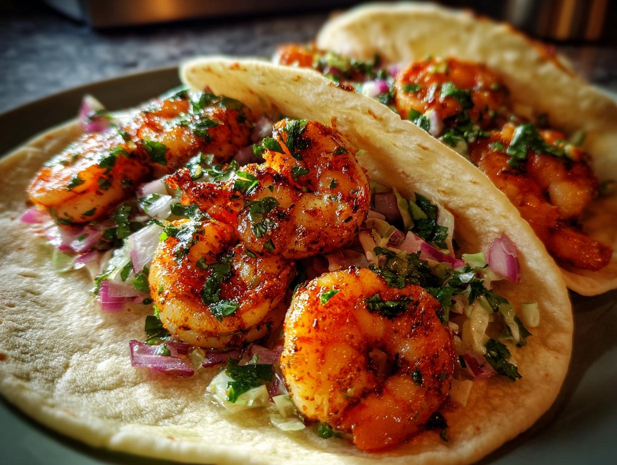 Spicy Shrimp Tacos with Cilantro Lime Slaw