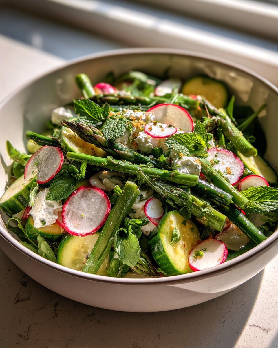 Spring Vegetable and Arugula Salad with Labneh - detail 2