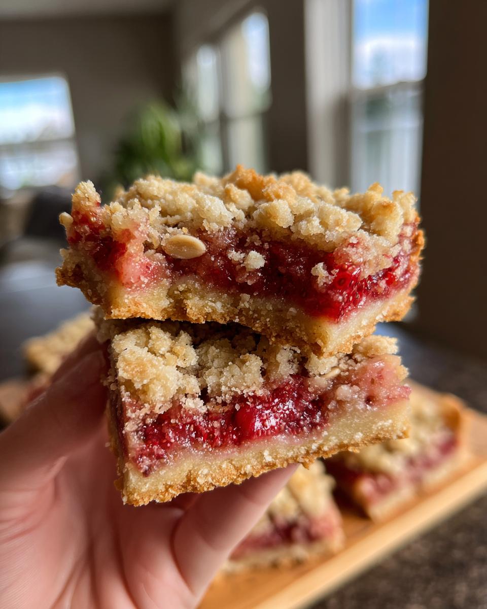 Strawberry Rhubarb Crumb Bars - detail 2