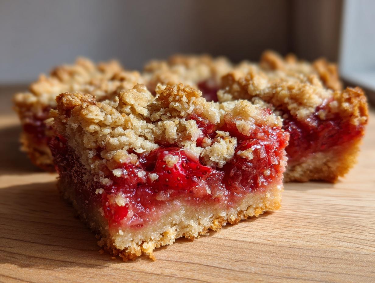 Strawberry Rhubarb Crumb Bars