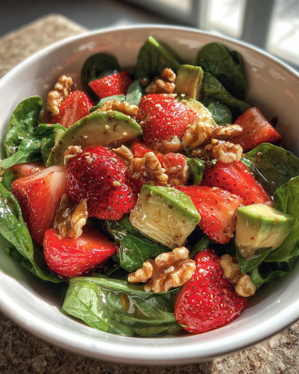 Strawberry Spinach Salad with Avocado & Walnuts - detail 2