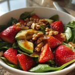 Strawberry Spinach Salad with Avocado & Walnuts