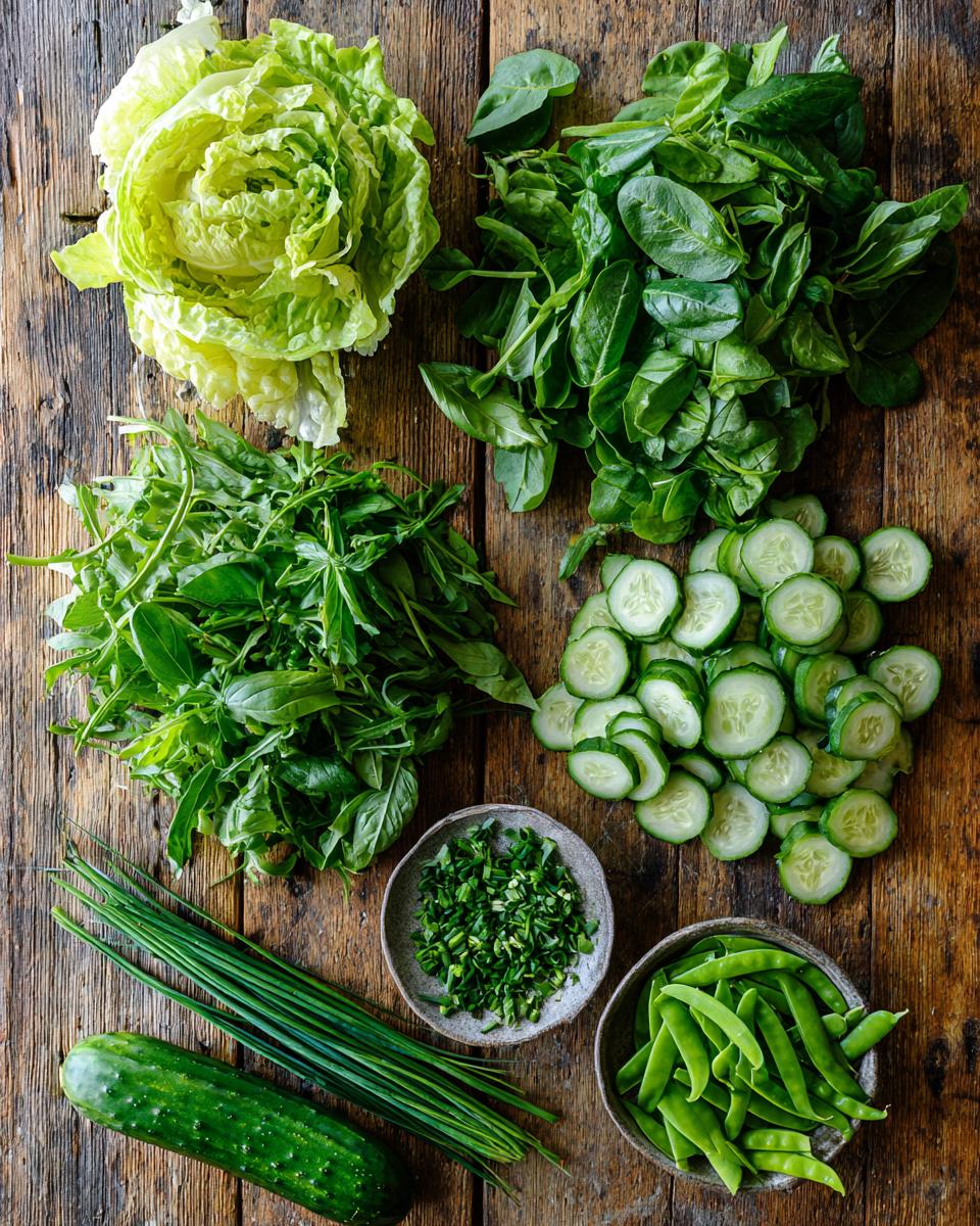 Everything Green Spring Salad with Lemon Basil Vinaigrette - detail 1
