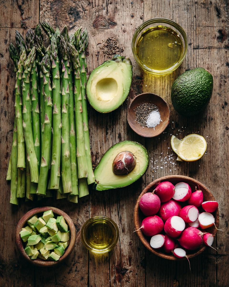 Radish, Avocado and Asparagus Salad - detail 1