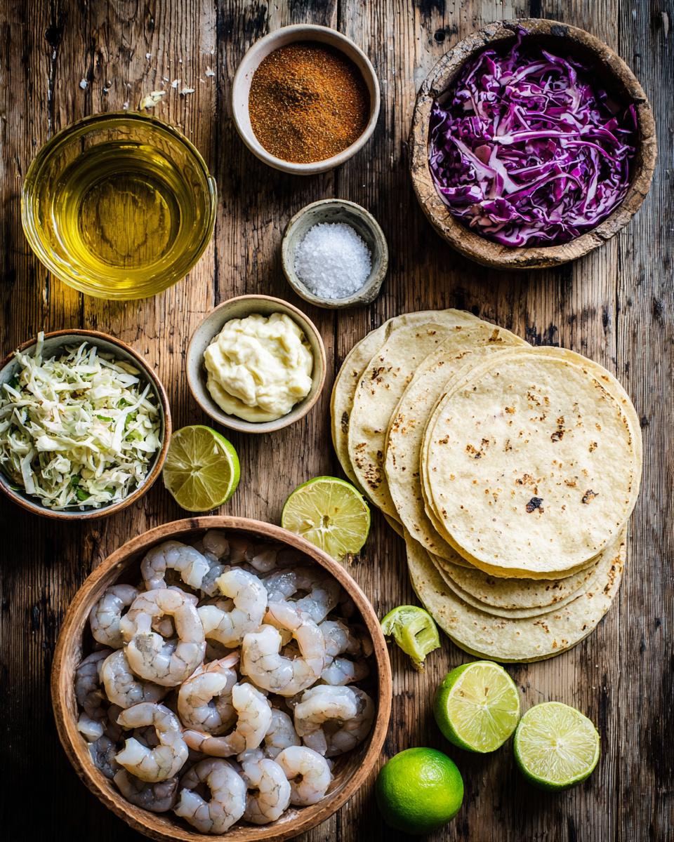 Spicy Shrimp Tacos with Garlic Cilantro Lime Slaw - detail 1