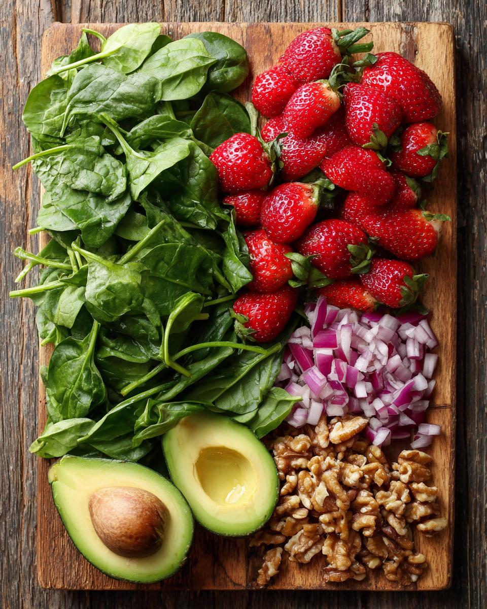 Strawberry Spinach Salad with Avocado & Walnuts - detail 1