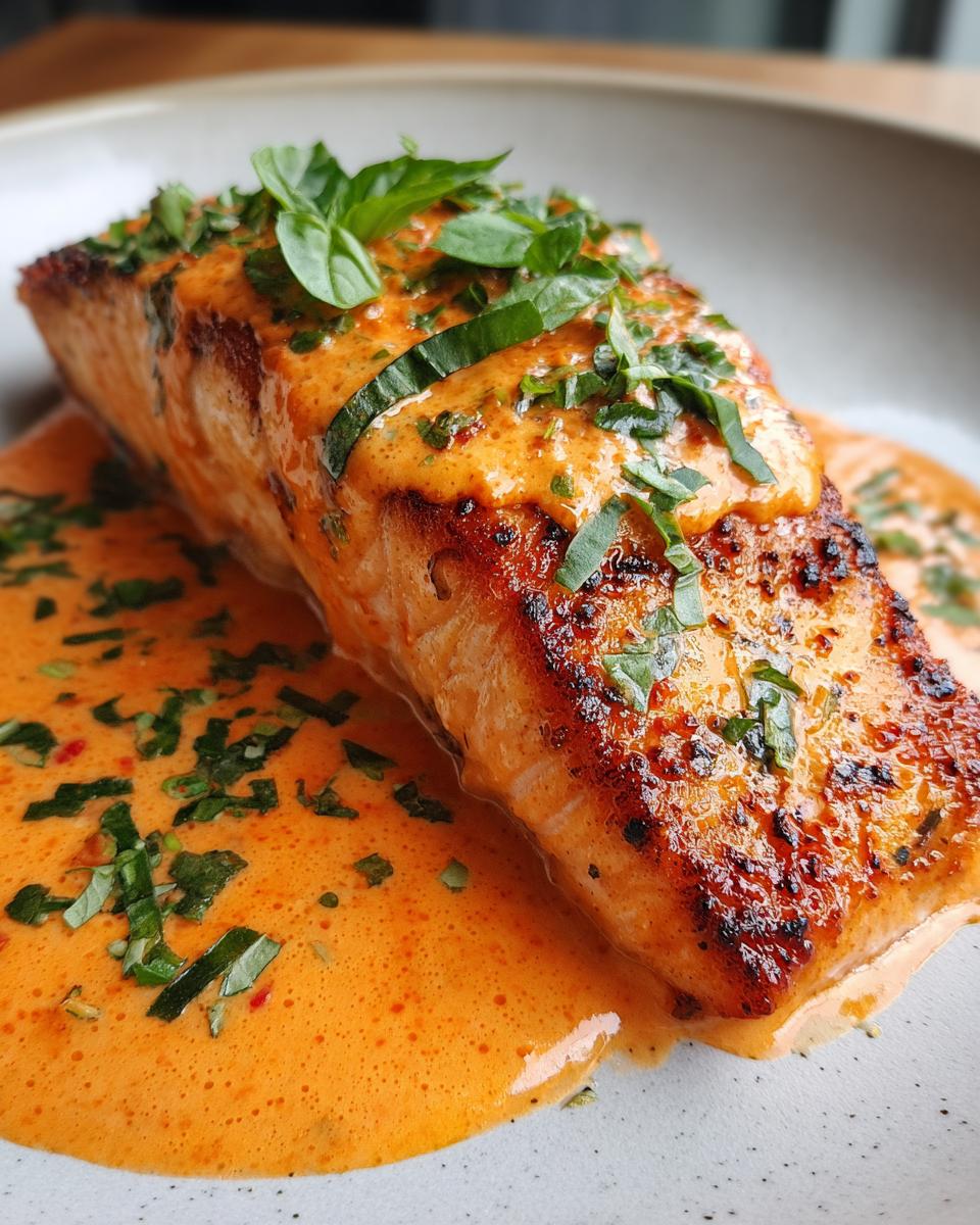 Broiled Salmon with Tomato Cream Sauce - detail 2