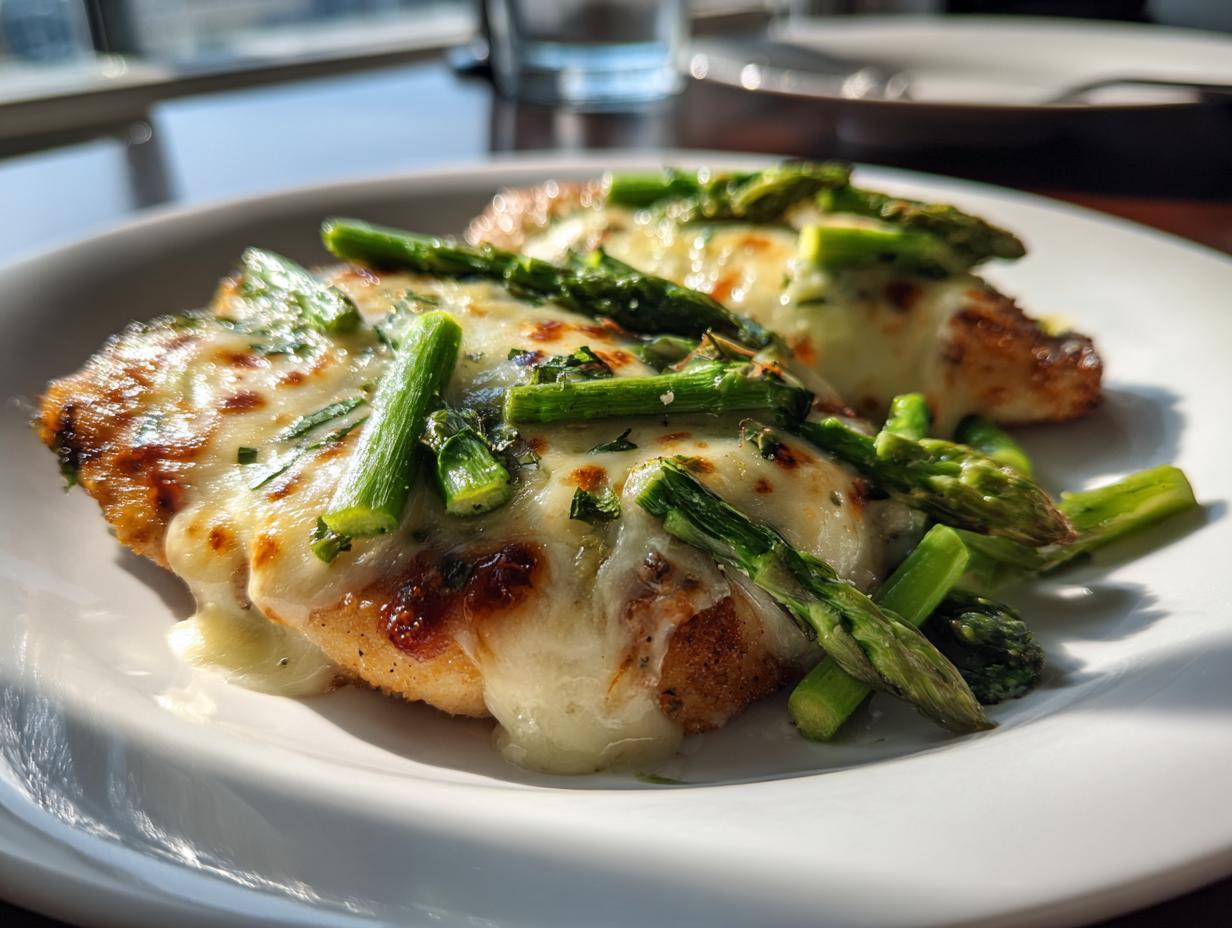Cheesy Asparagus Chicken Cutlets