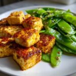 Coconut Tofu with Snap Pea Salad