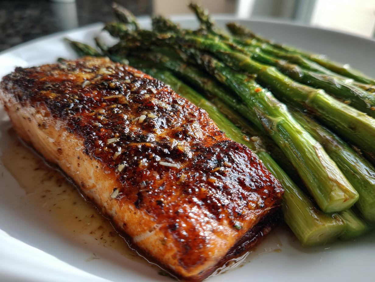 Garlic-Butter Roasted Salmon with Asparagus
