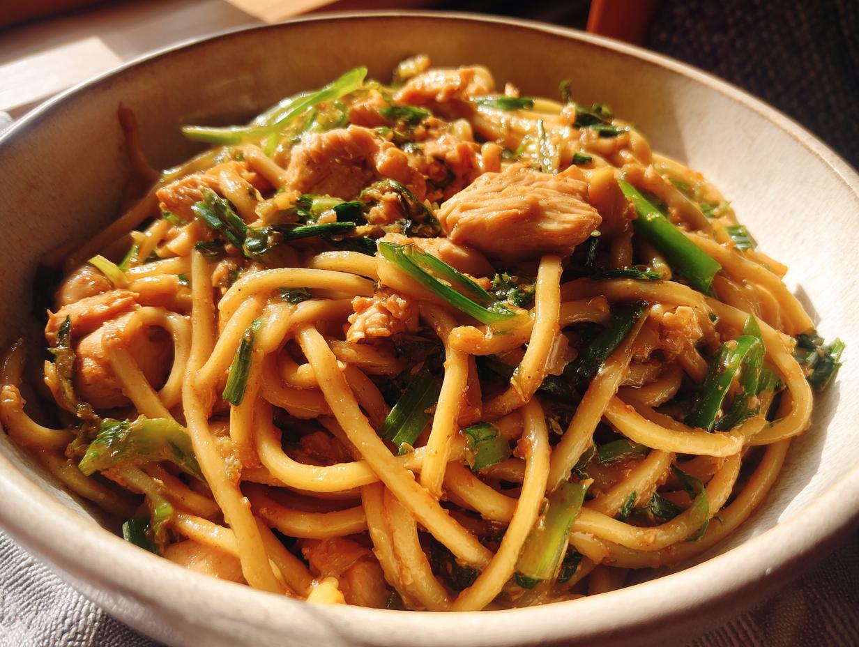 Ginger-Scallion Lo Mein with Chicken