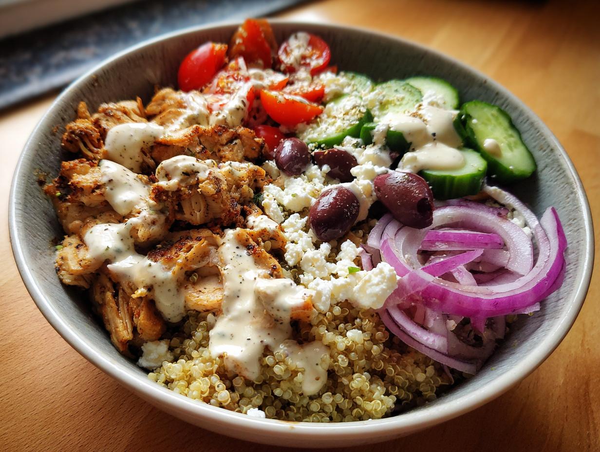 Greek Chicken Bowls with Tahini Feta