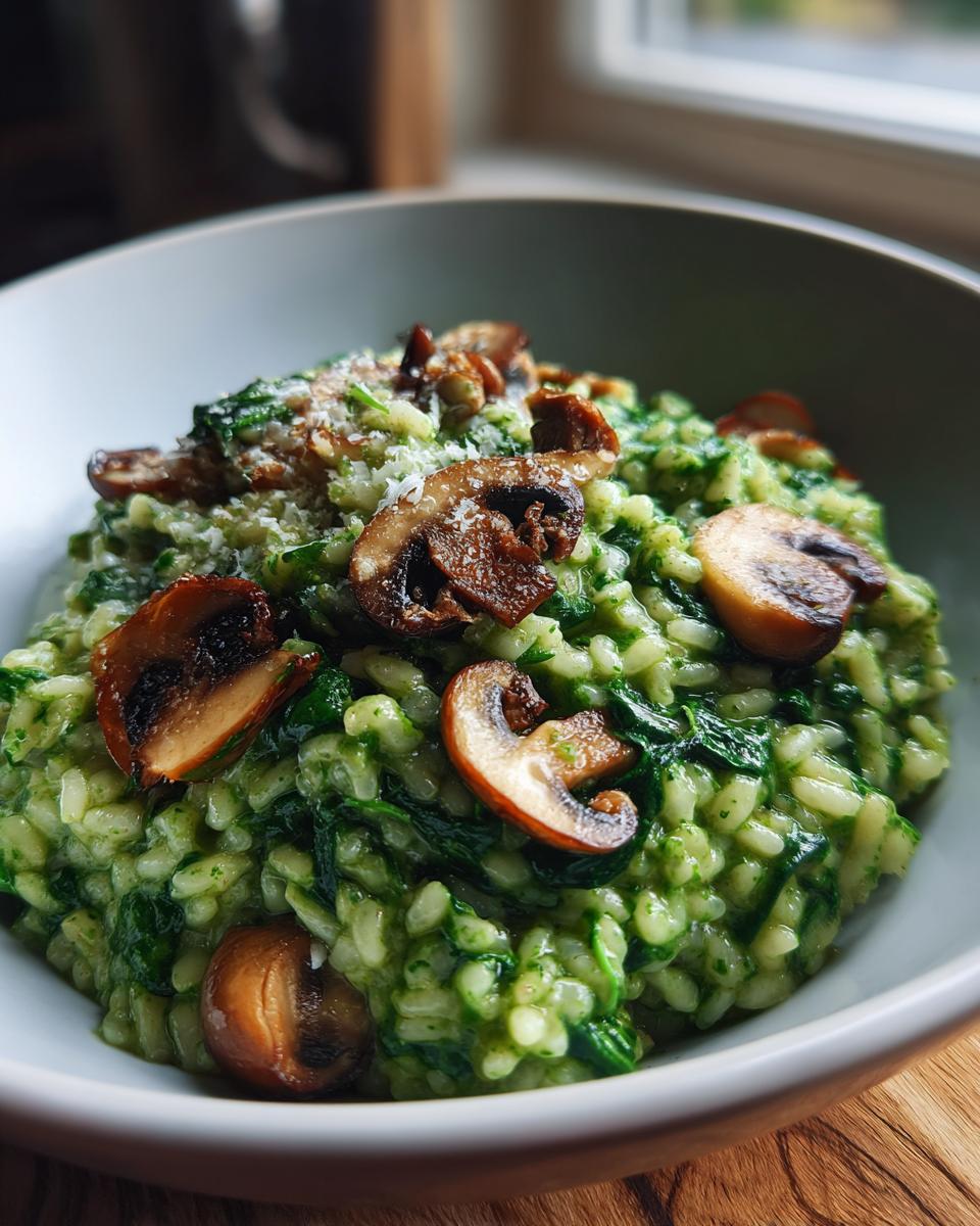 Green Risotto with Mushrooms - detail 2
