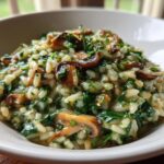 Green Risotto with Mushrooms