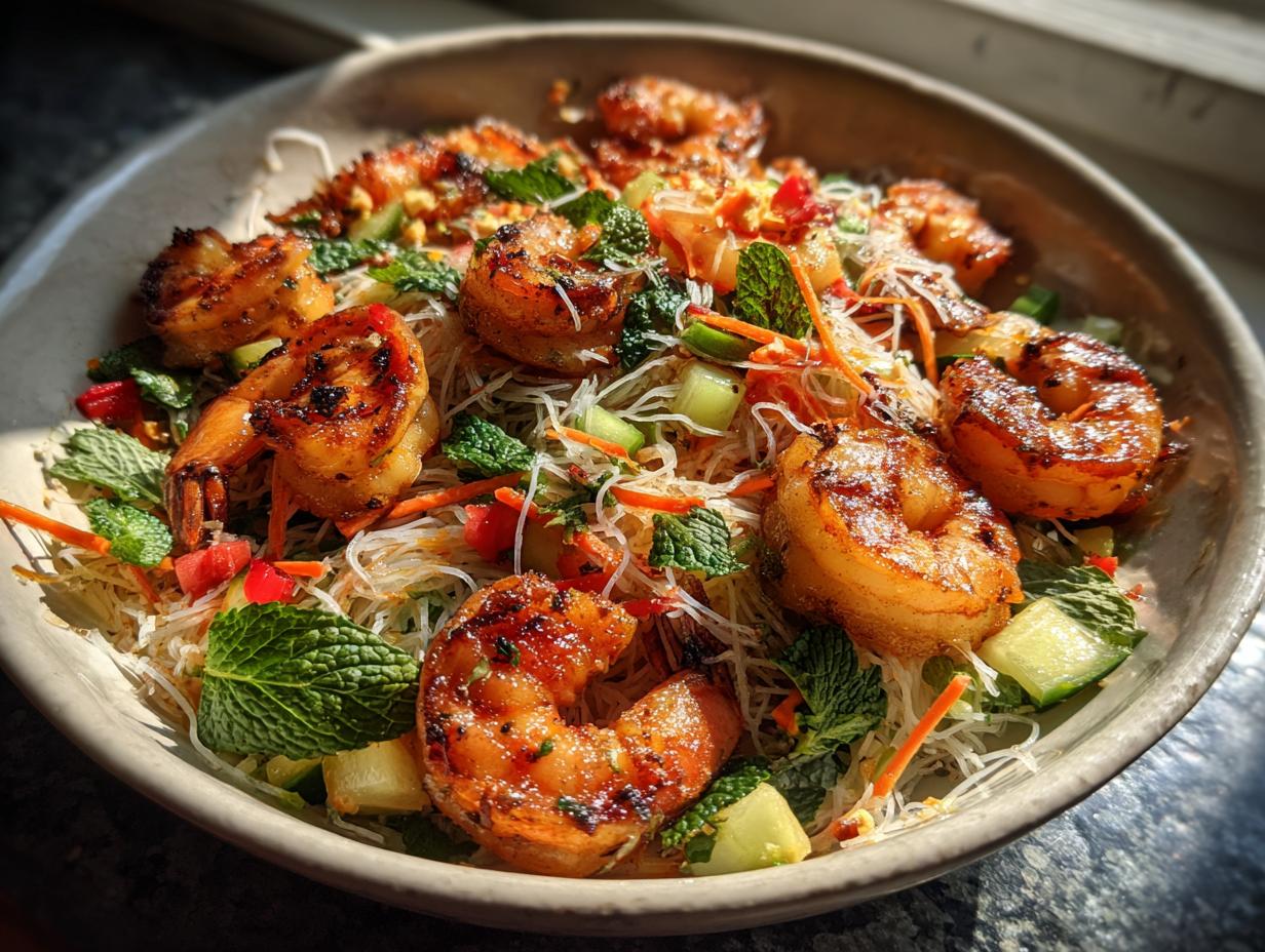 Grilled Shrimp and Noodle Salad