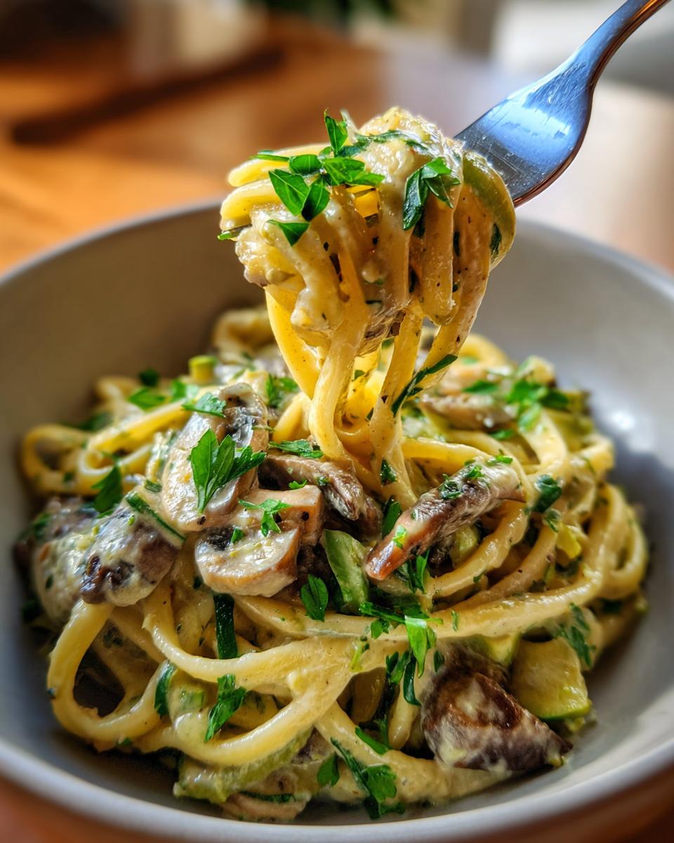 Leek and Mushroom Pasta - detail 2