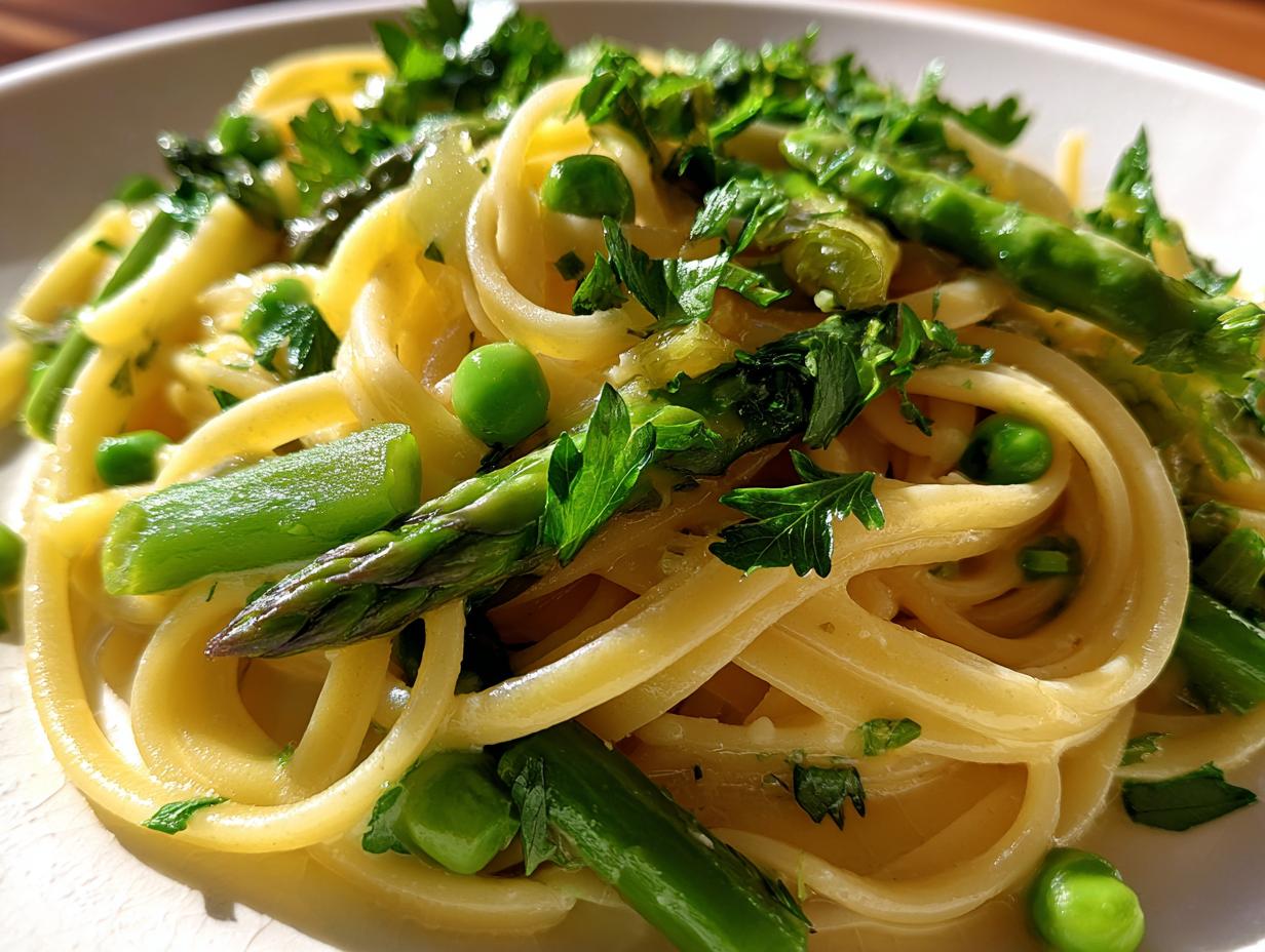 Lemony Linguine with Spring Vegetables