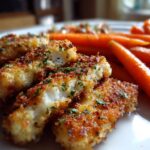 Parmesan Fish Sticks with Glazed Carrots