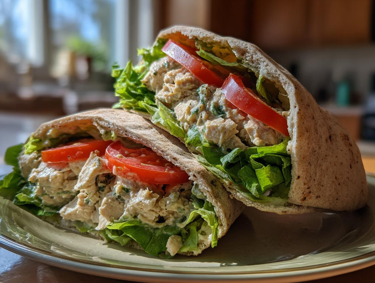 Poppy Seed Chicken Pitas