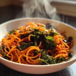 Red Pesto Pasta with Chili Kale