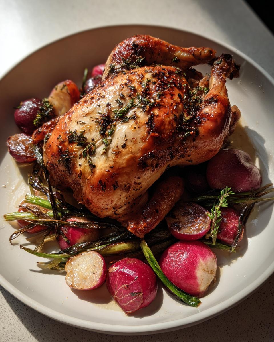 Roast Chicken with Radishes and Scallions - detail 2