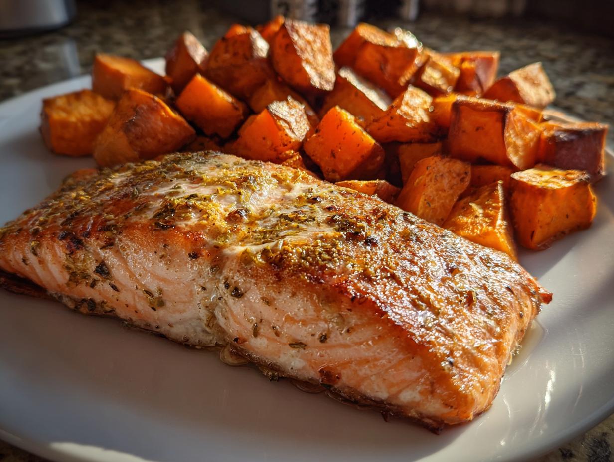Sheet-Pan Salmon with Sweet Potatoes