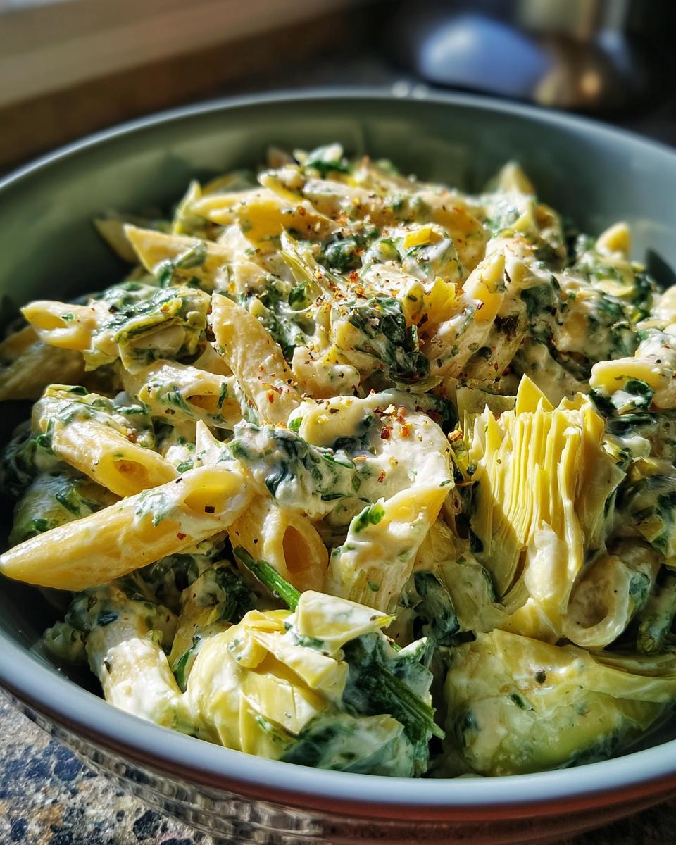 Spinach & Artichoke Dip Pasta - detail 2