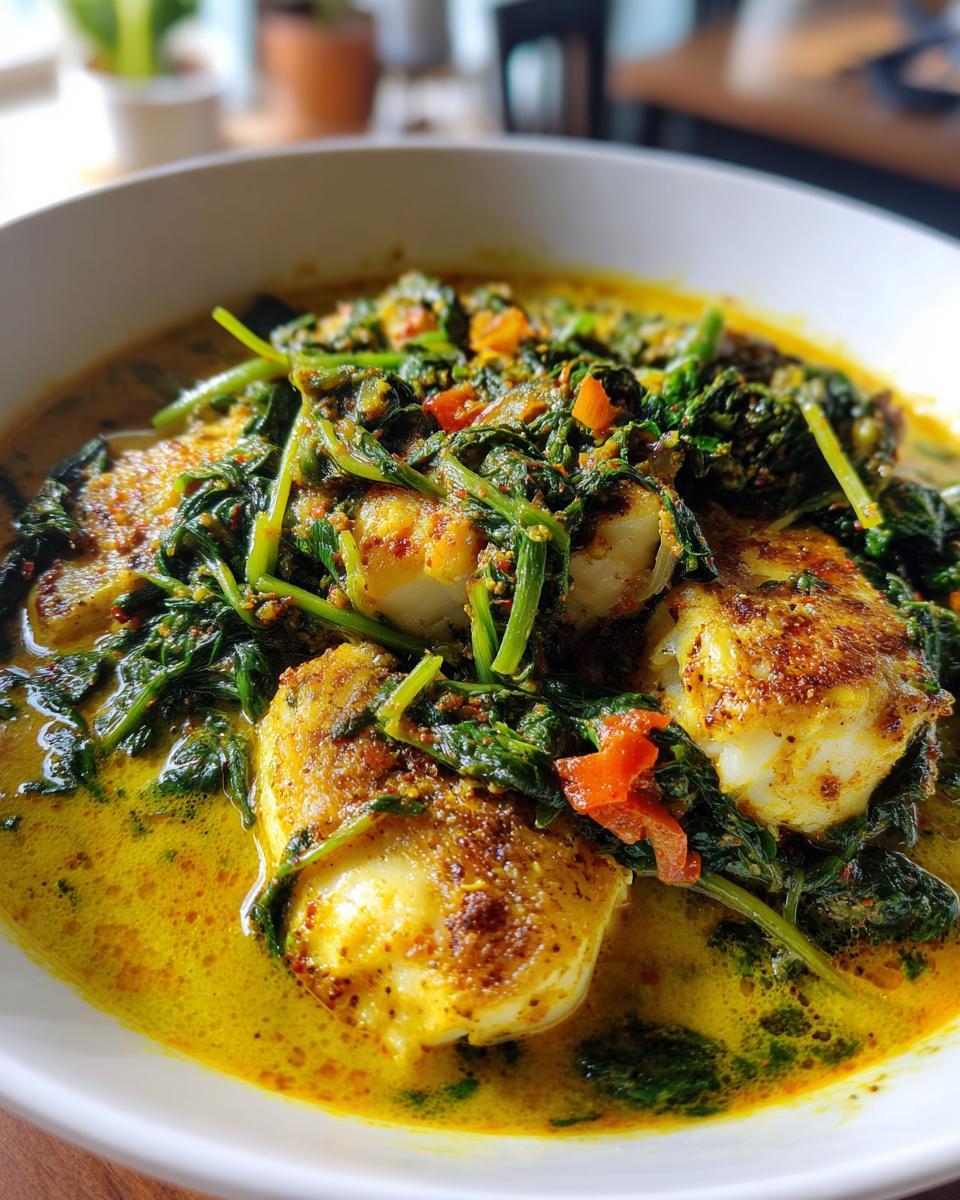 Spinach & Turmeric Fish Curry - detail 2