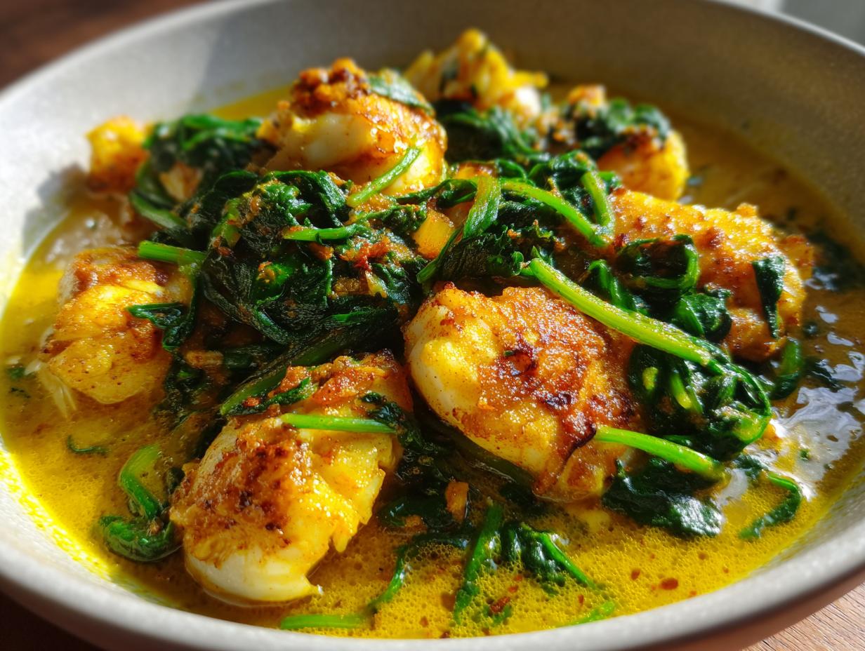 Spinach Turmeric Fish Curry