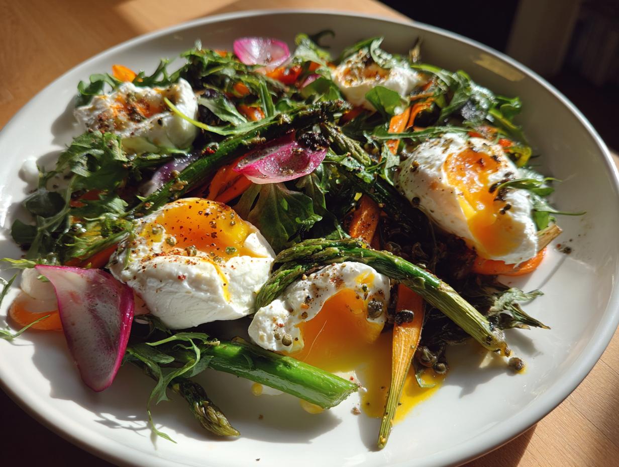 Spring Vegetable Arugula Salad with Labneh