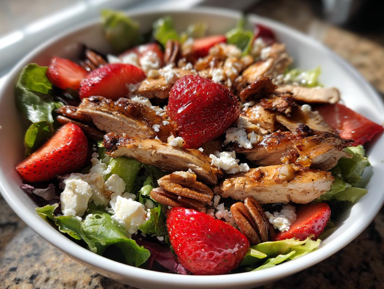 Strawberry Chicken Salad with Balsamic Dressing