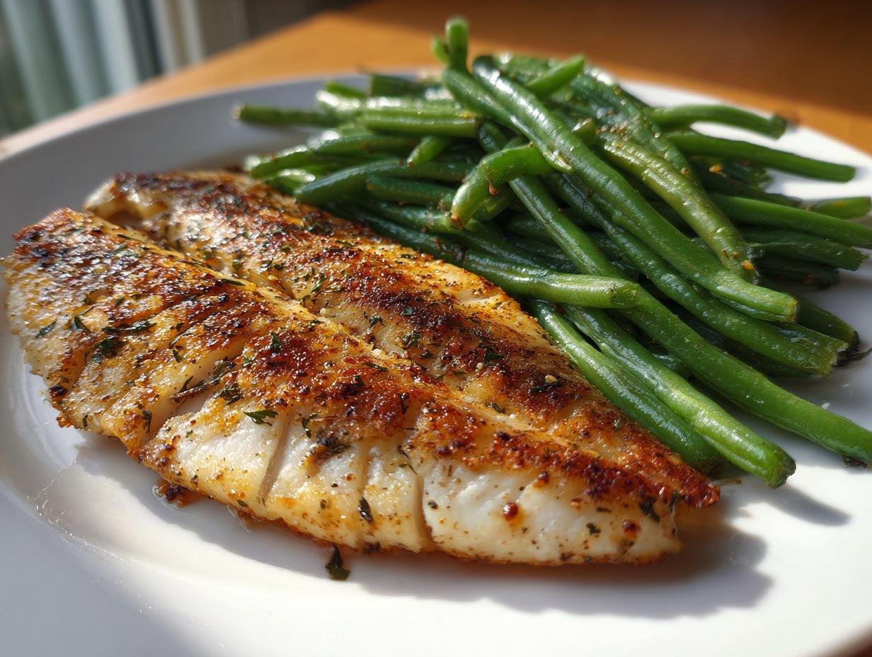 Tilapia with Lemony Green Beans