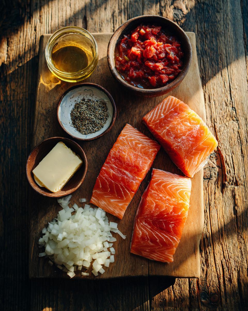 Broiled Salmon with Tomato Cream Sauce - detail 1