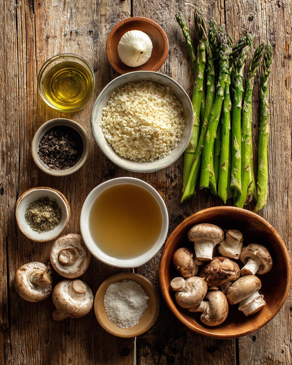 Mushroom and Asparagus Risotto - detail 1