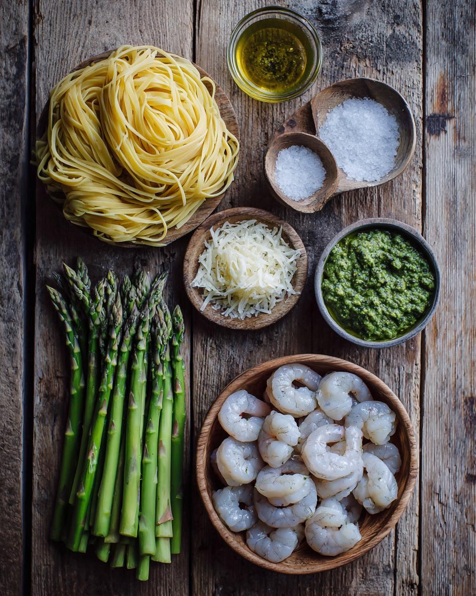 Shrimp Pesto Pasta with Asparagus - detail 1