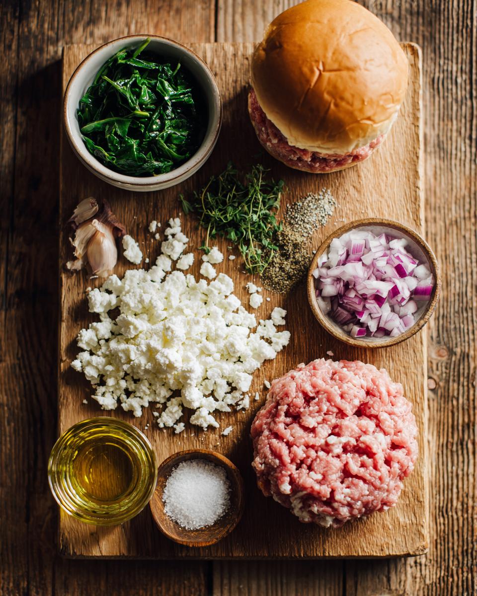 Spinach and Feta Chicken Burgers - detail 1