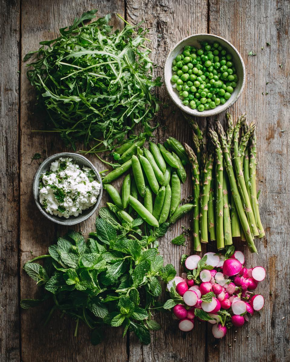 Spring Vegetable Arugula Salad with Labneh - detail 1